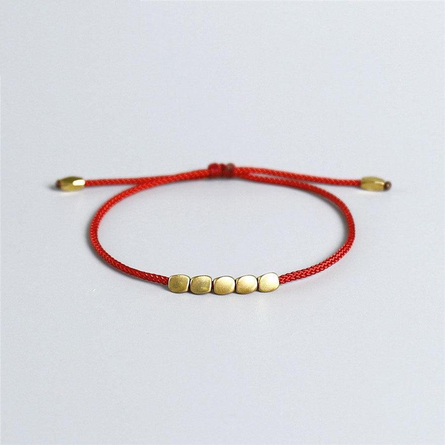 Bracelet tibétain en cuivre, vue de dessus montrant les couleurs