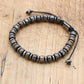 Bracelet de pierres naturelles Bronzite et Hématite enroulé