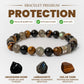 Bracelet en pierres naturelles avec perles d'obsidienne, labradorite et œil de tigre