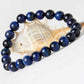 Bracelet en perles d'Œil de Faucon bleu-gris, vue rapprochée
