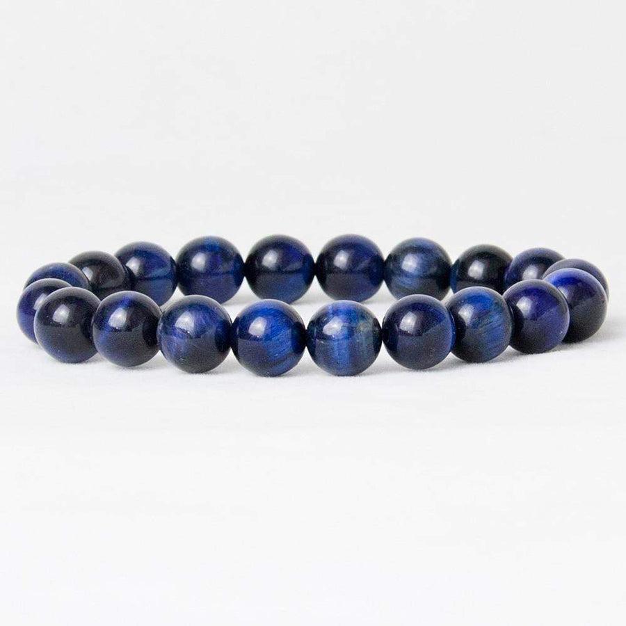 Bracelet élastique avec perles apaisantes en Œil de Faucon