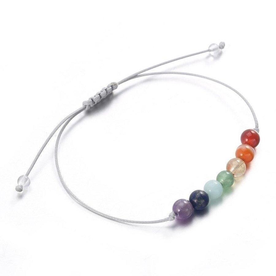 Bracelet 7 Chakras avec pierres colorées et liens réglables