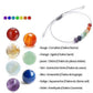 Détail des pierres du bracelet, chaque couleur pour un chakra