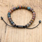 Bracelet en Jaspe Océan et Hématite sur fond blanc