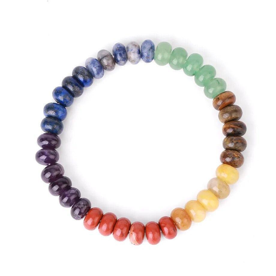 Bracelet 7 chakras avec pierres associées aux chakras