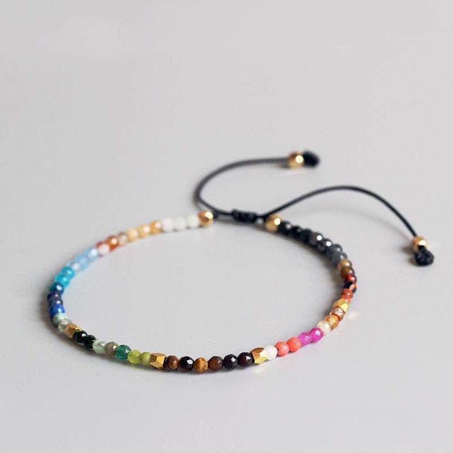 Bracelet ajustable en cristal de roche, perles de 3 mm