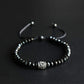 Bracelet en agate noire avec perles facettées