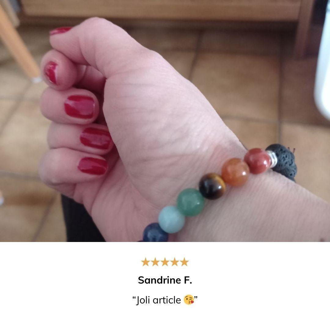 Bracelet de perles multicolores alignées pour l'harmonisation spirituelle