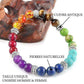 Bracelet posé sur une surface claire, pierres de couleurs variées