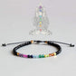 Bracelet chakras en cristal de roche, perles alignées harmonieusement