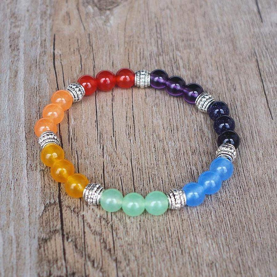 Bracelet avec pierres colorées pour harmonisation des chakras
