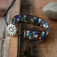 Bracelet bohémien en cuir tressé avec pierres naturelles