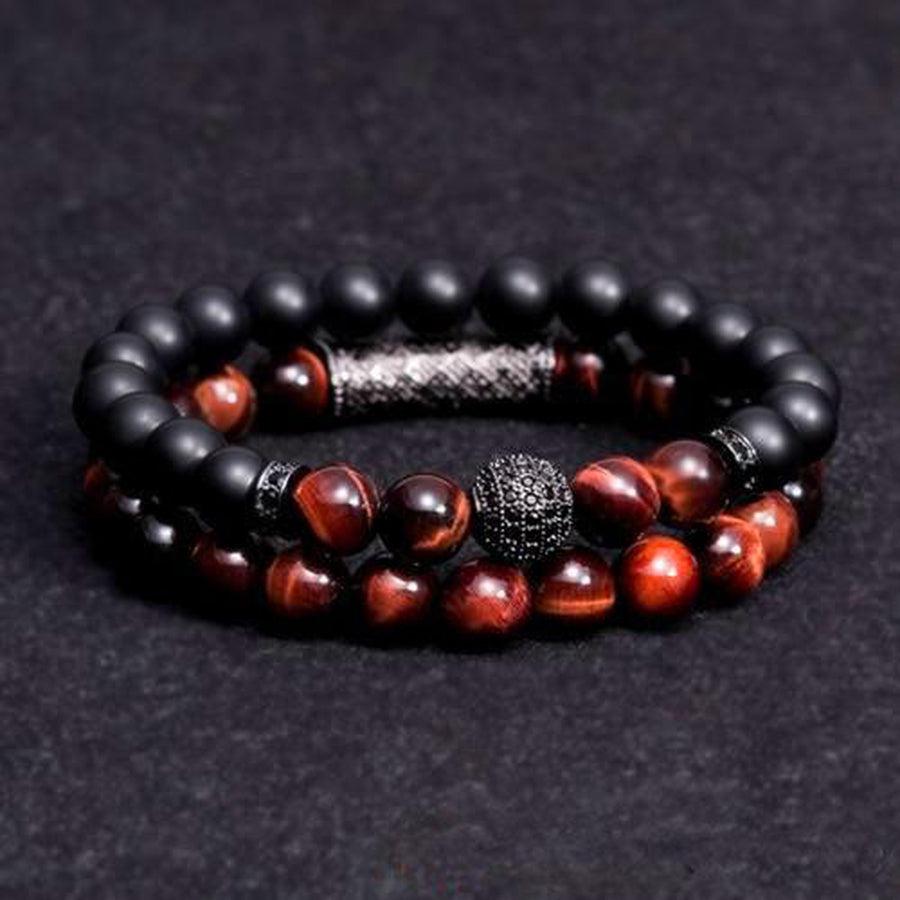 Bracelet enroulé montrant les pierres protectrices variées