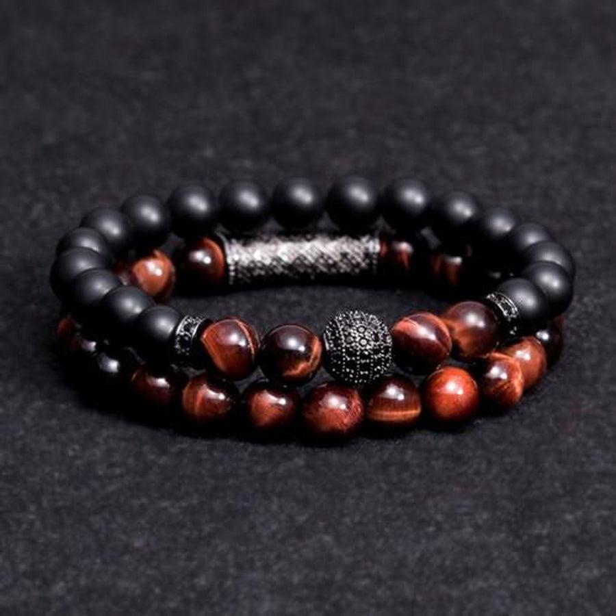 Vue d'ensemble du bracelet avec différentes pierres colorées