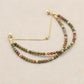 Bracelet double rangs en jaspe Picasso vert et brun