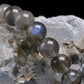 Bracelet en labradorite grise avec perles rondes polies