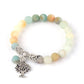 Bracelet en amazonite avec pampille arbre de vie en gros plan