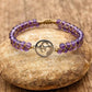 Vue d'ensemble du bracelet améthyste sur fond neutre