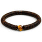 Bracelet élégant en coquille de noix de coco et pierre protectrice