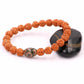 Bracelet mixte avec graines de Rudraksha et pierre Dzi
