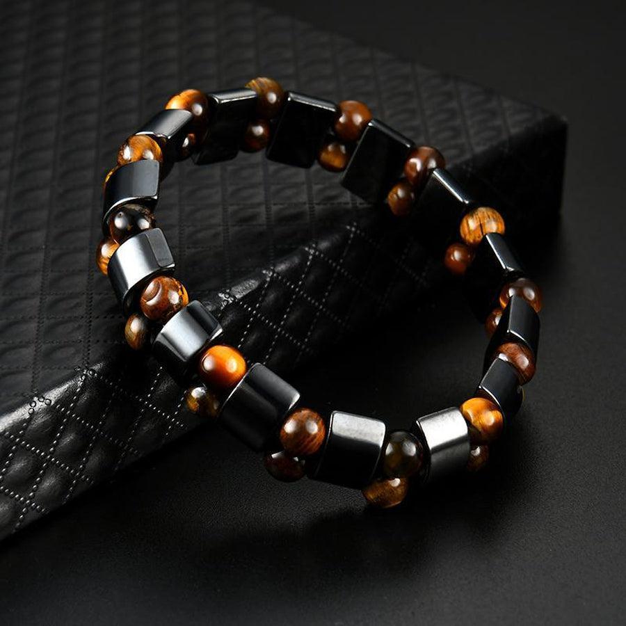 Vue latérale du bracelet montrant les pierres polies