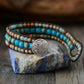 Bracelet en jaspe avec trois rangs de perles colorées