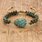 Bracelet artisanal en jaspe africain, motif macramé