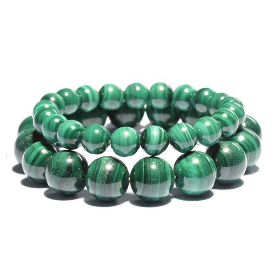 Bracelet en malachite synthétique avec perles vertes brillantes