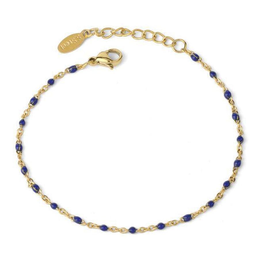 Bracelet ajustable en perles colorées sur fond neutre