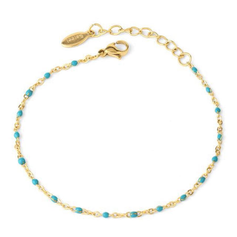 Bracelet en perles fines, vue de côté sur poignet