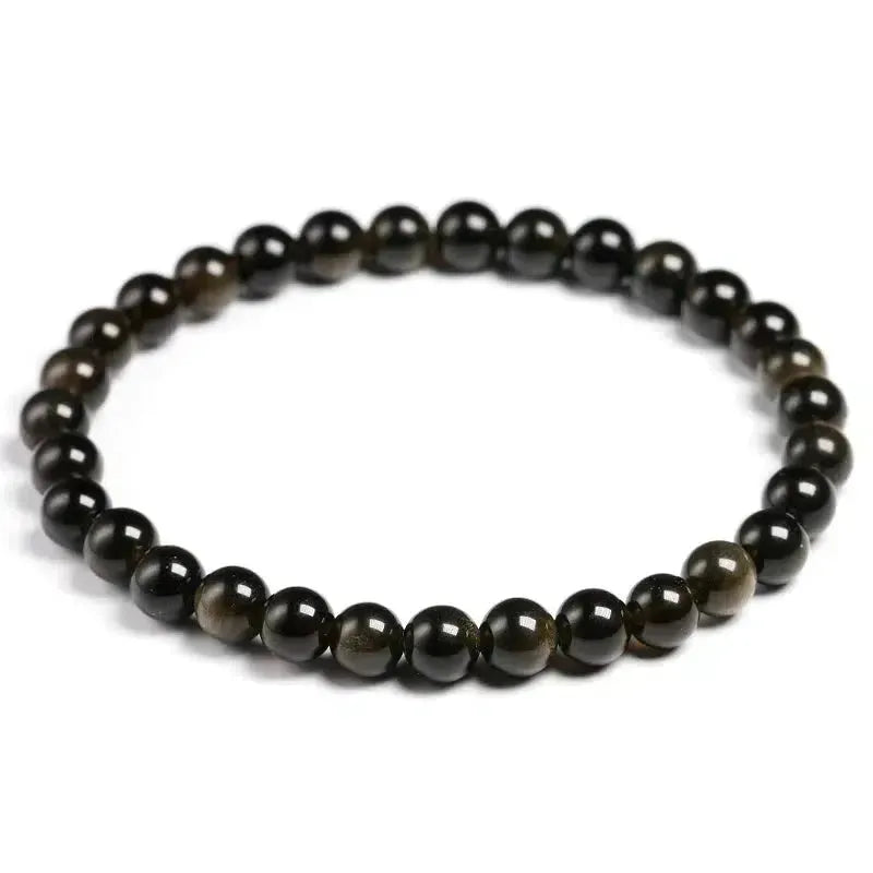 Bracelet en obsidienne œil céleste avec perles polies