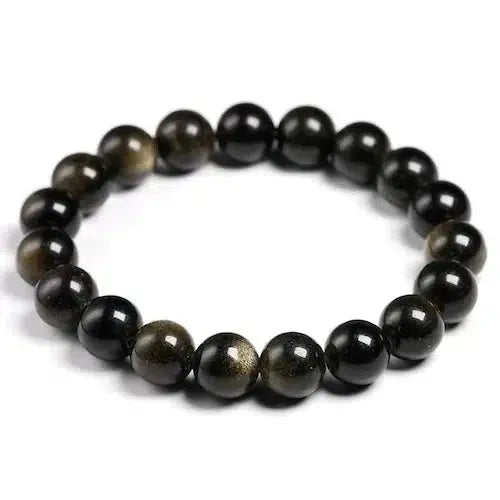 Perles d'obsidienne œil céleste sur fond neutre