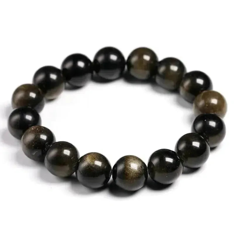 Vue latérale du bracelet en obsidienne œil céleste