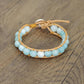 Vue d'ensemble du bracelet en Amazonite et cuir