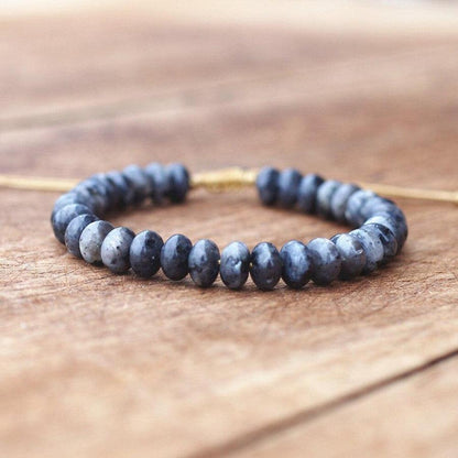 Bracelet en labradorite avec nœud coulissant pour ajustement