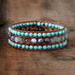 Vue d'ensemble du bracelet en pierres naturelles et cuir