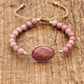Bracelet en rhodonite avec perles facettées roses