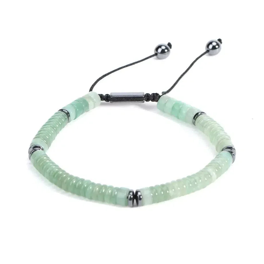 Bracelet en hématite avec perles rondes aux extrémités