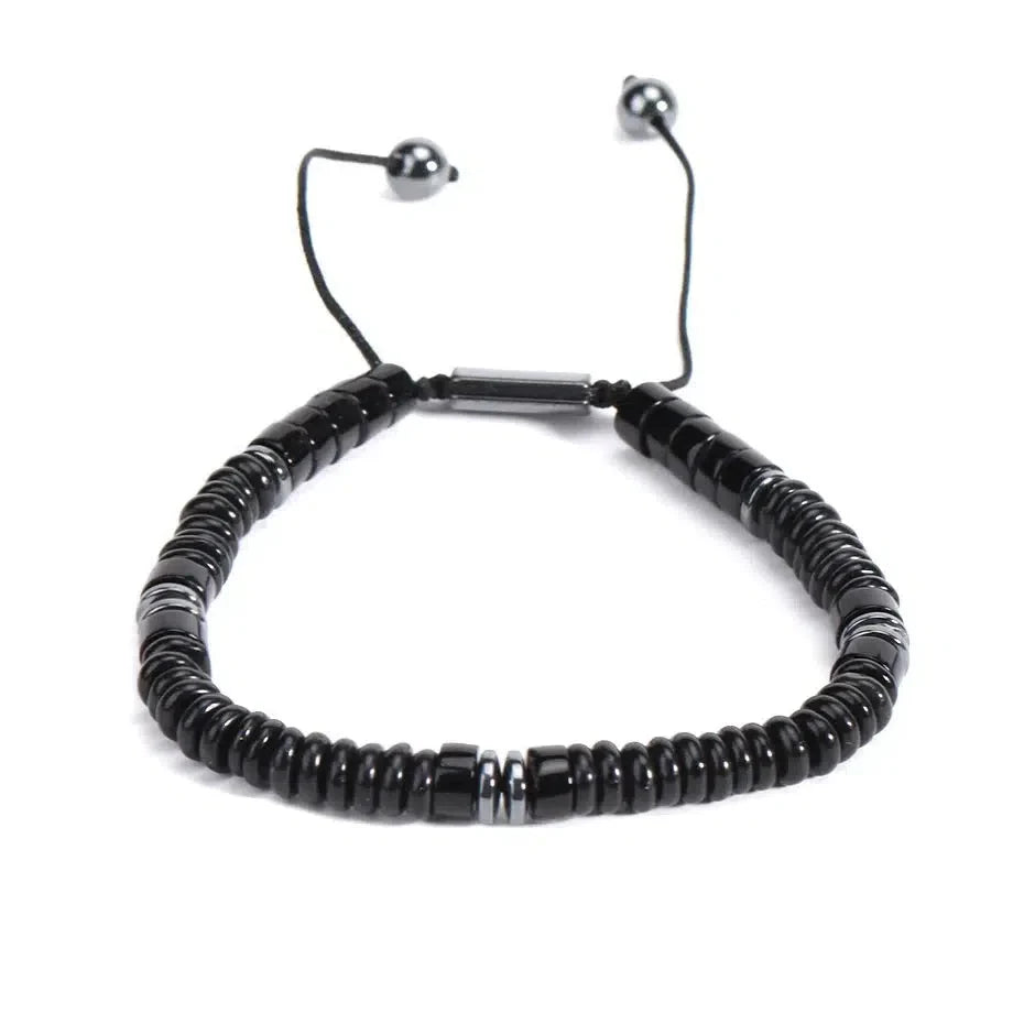 Bracelet en pierres avec hématite, vue sur le fermoir
