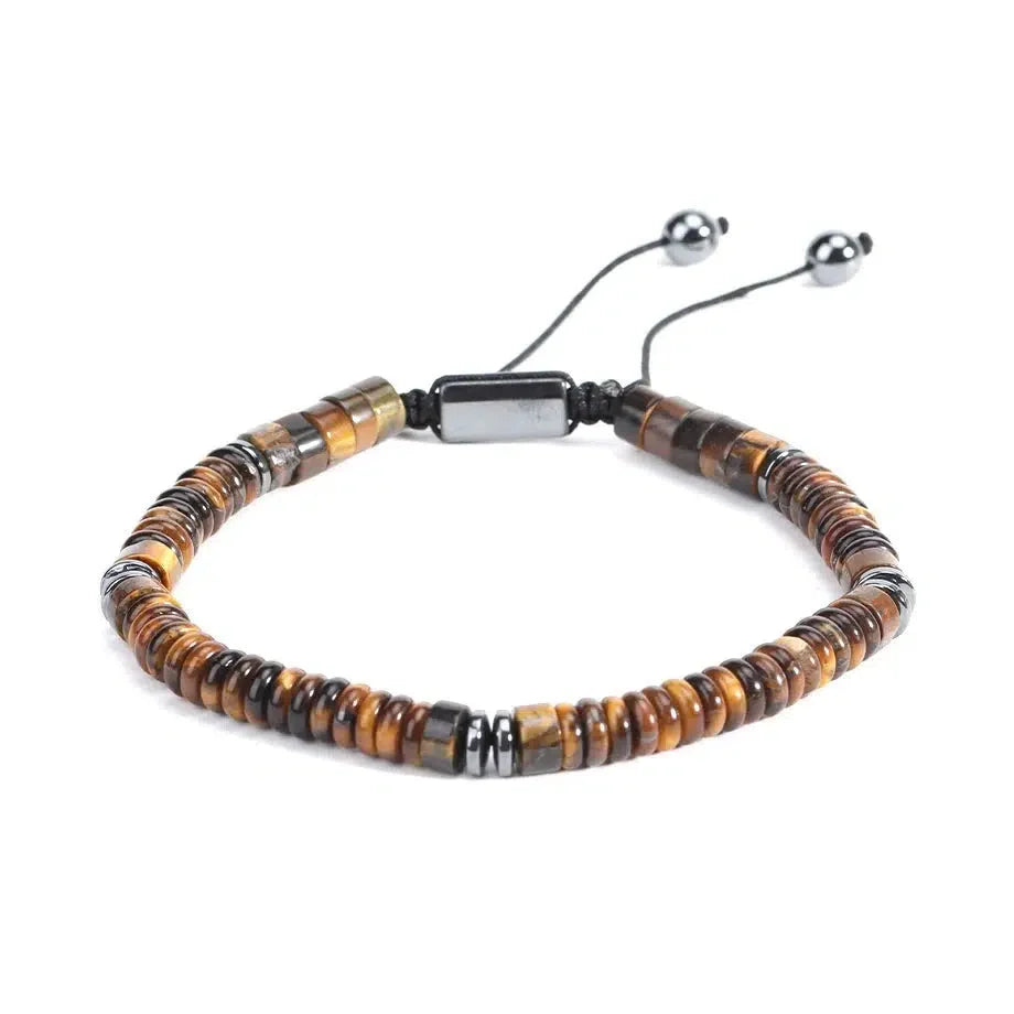Bracelet artisanal en hématite avec cordon ajustable
