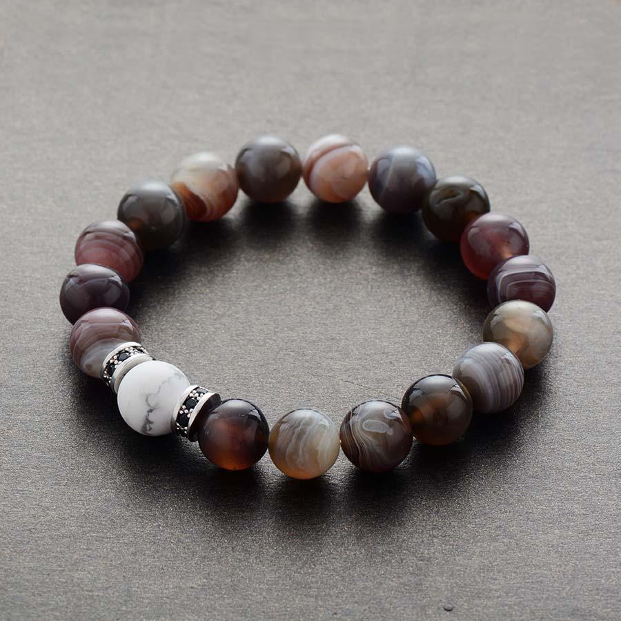 Bracelet extensible en pierres naturelles, perles de 10 mm