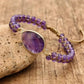 Bracelet en améthyste tressé en macramé, vue de côté