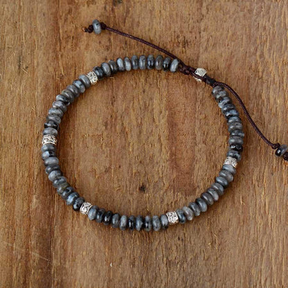 Nœud coulissant ajustable du bracelet en jaspe