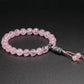 Bracelet en quartz rose avec perle centrale Om