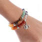 Détail des perles colorées du bracelet 7 chakras