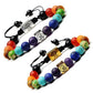 Vue d'ensemble du bracelet avec pierres et cordon noir