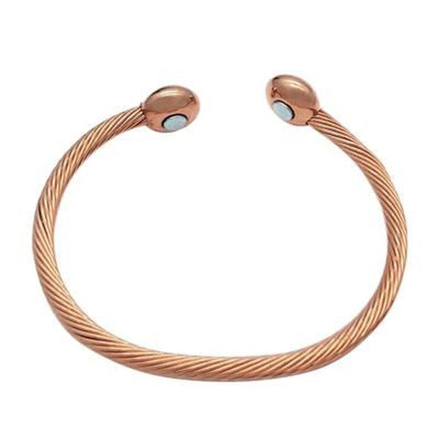 Vue latérale du bracelet en cuivre ajustable
