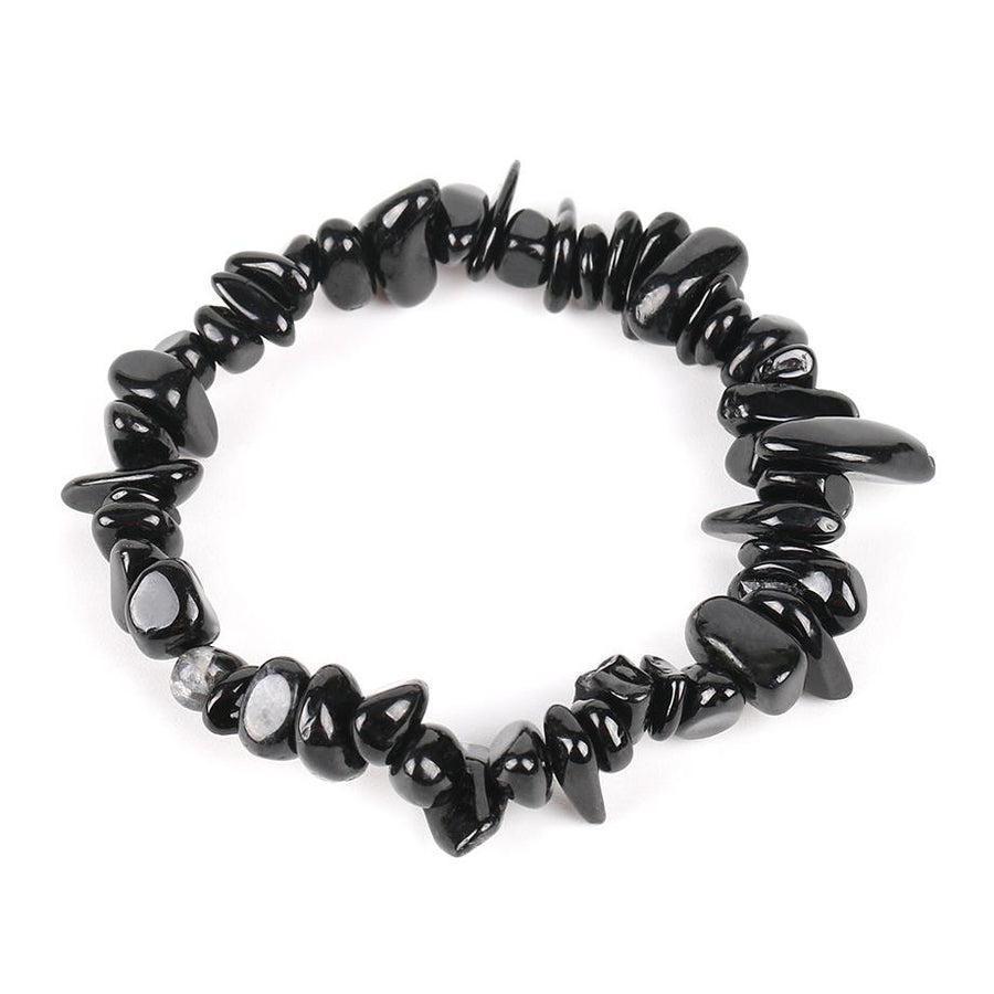 Bracelet en tourmaline noire avec pierres de formes variées