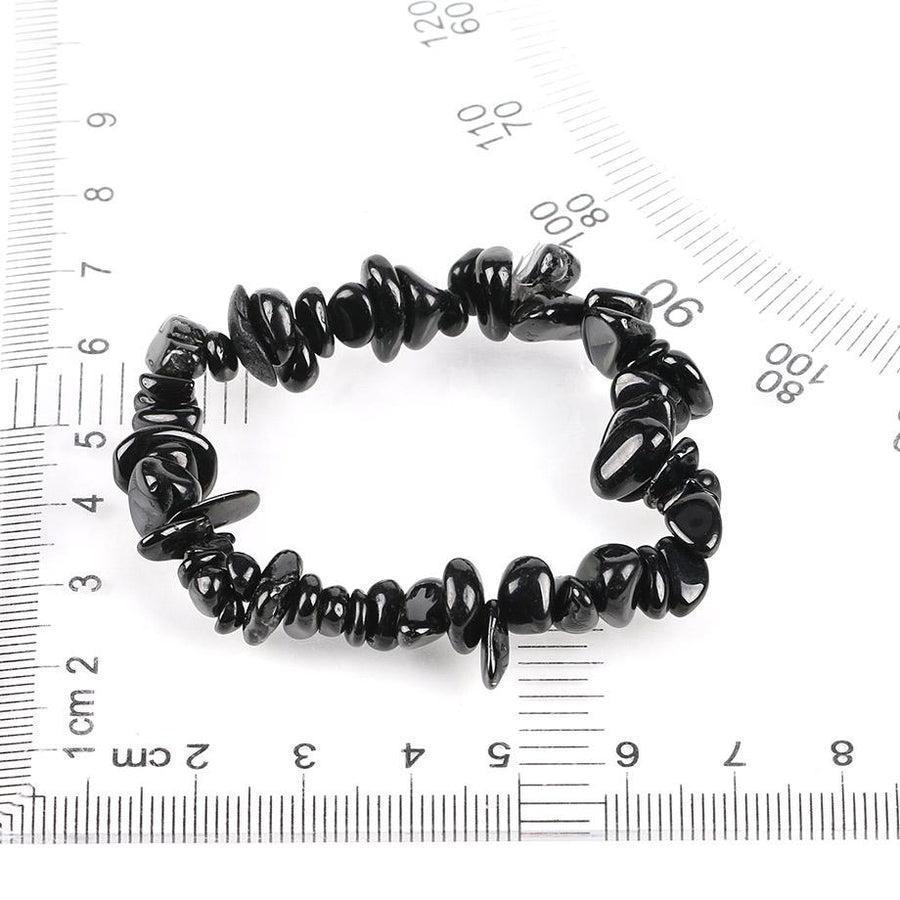 Vue latérale du bracelet en tourmaline noire, élégant et original