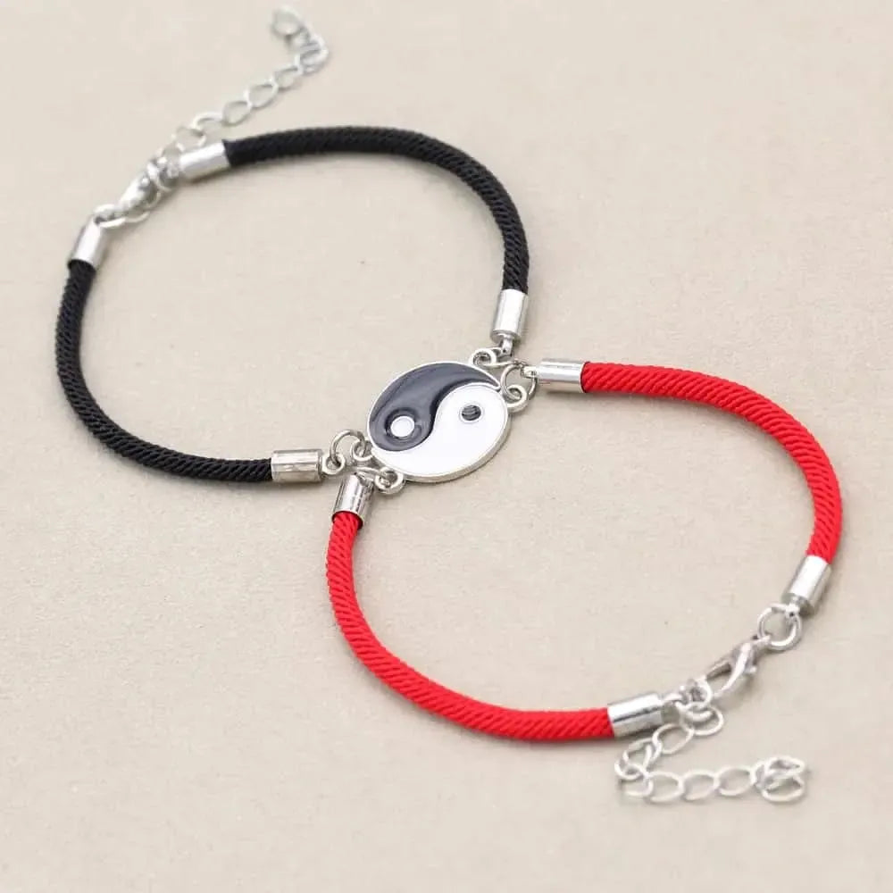 Ensemble de bracelets tressés avec motif Yin Yang